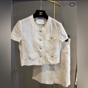 Chanel Linen Skirt Suit Set